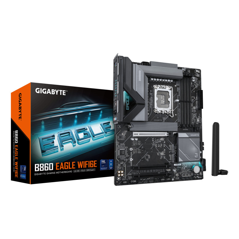 GIGABYTE B860 EAGLE WIFI6E Carte mère - Processeurs Intel Core Ultra, VRM 12+1+2+1 phases, jusqu'à 9066MHz DDR5, 1xPCIe 5.0 +
