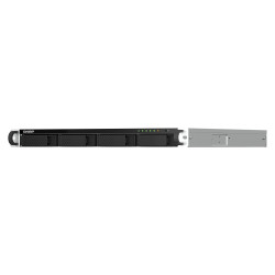 QNAP TS-464U-RP NAS Rack (1 U) Intel® Celeron® N5095 8 Go DDR4 0 To QNAP Turbo System Aluminium, Noir