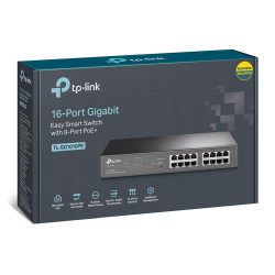 TP-Link TL-SG1016PE commutateur réseau Géré L2 Gigabit Ethernet (10 100 1000) Connexion Ethernet, supportant l'alimentation via
