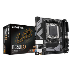 GIGABYTE B650I AX Carte mère - AMD Ryzen série 9000, VRM 5+2+1 phases, jusqu'à 6400 MHz DDR5 (OC), 1xPCIe 4.0 M.2, LAN 2,5 GbE,