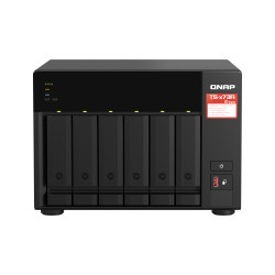 QNAP TS-673A NAS Tower Ryzen Embedded V1500B 8 GB DDR4 0 TB QNAP Turbo System Schwarz