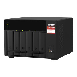 QNAP TS-673A NAS Tower Ryzen Embedded V1500B 8 Go DDR4 0 To QNAP Turbo System Noir