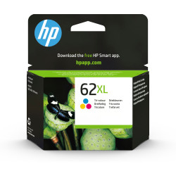 HP 62XL cartouche d'encre trois couleurs grande capacité authentique