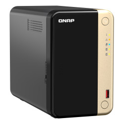 QNAP TS-264 NAS Tower Intel® Celeron® N5095 8 GB 0 TB QNAP QTS Schwarz, Gold