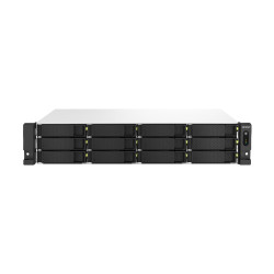 QNAP TS-1264U-RP NAS Rack (2 U) Intel® Celeron® 8 Go DDR4 0 To QNAP QTS Aluminium, Noir