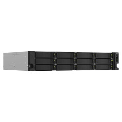 QNAP TS-1264U-RP NAS Rack (2 U) Intel® Celeron® 8 Go DDR4 0 To QNAP QTS Aluminium, Noir
