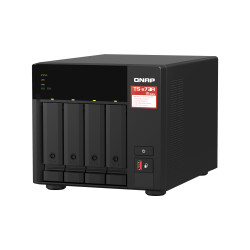 QNAP TS-473A NAS Tower Ryzen Embedded V1500B 8 Go DDR4 0 To QNAP Turbo System Noir