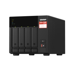 QNAP TS-473A NAS Tower Ryzen Embedded V1500B 8 Go DDR4 0 To QNAP Turbo System Noir