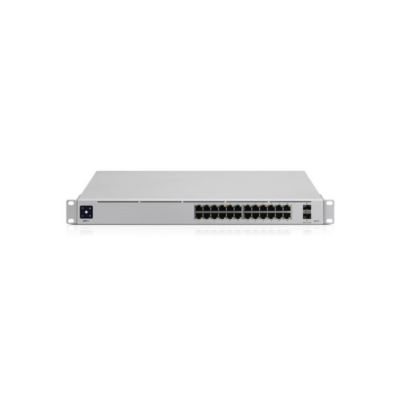 Ubiquiti Switch UniFi 24xRJ45 GBit/2xSFP+ Managed Gen2 19" Rack-Mountable, Fanless, 1,3" Touchscreen
