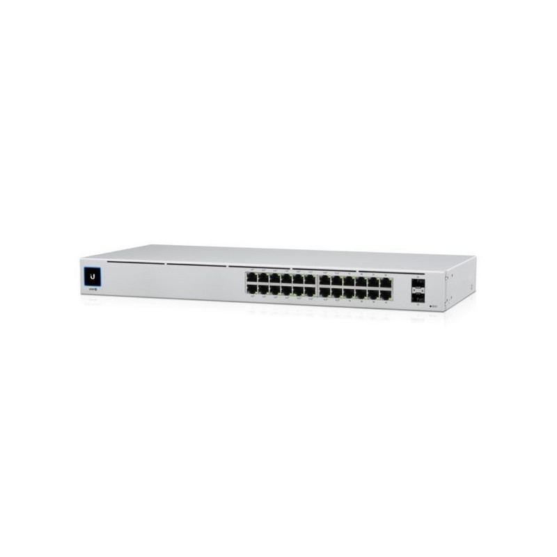 Ubiquiti Switch UniFi 24xRJ45 GBit/2xSFP Managed Gen2 19" Rack-Mountable, Fanless, 1,3" Touchscreen