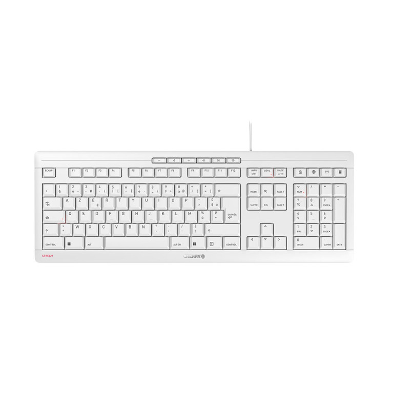 CHERRY STREAM tangentbord Kontor USB AZERTY Fransk Vit