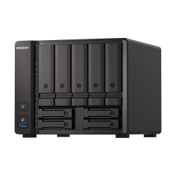 QNAP TS-H973AX NAS Tower Ryzen Embedded V1500B 8 Go DDR4 0 To QuTS hero Noir