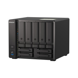 QNAP TS-H973AX NAS Tower Ryzen Embedded V1500B 32 Go DDR4 0 To QuTS hero Noir