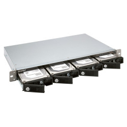 QNAP TR-004U Boîtier de disques de stockage Boîtier disque dur SSD Noir, Gris 2.5 3.5"