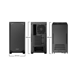 be quiet! Pure Base 500 noir | Boîtier PC vitré, Mini ATX   Micro ATX   ATX, 2 ventilateurs Pure Wings 2 140 mm