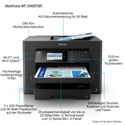 Epson WorkForce Pro WF-7840DTWF Atramentowa A3 4800 x 2400 DPI Wi-Fi